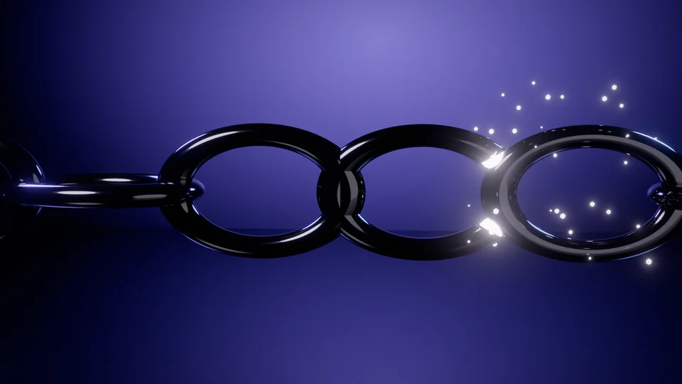 A chain breaking apart